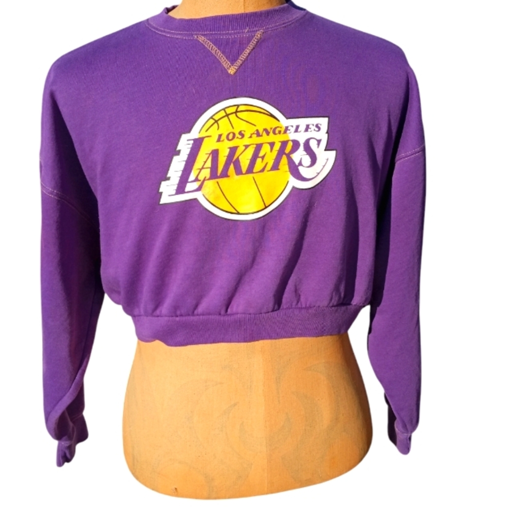 Ultra Game Lakers Cropped Sweater Small